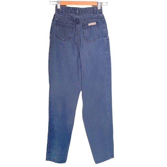 Vintage 1980s Calvin Klein Pleated Mom Jeans Indigo Wash 100% Cotton Size 5 | 24 - Picture 3 of 12